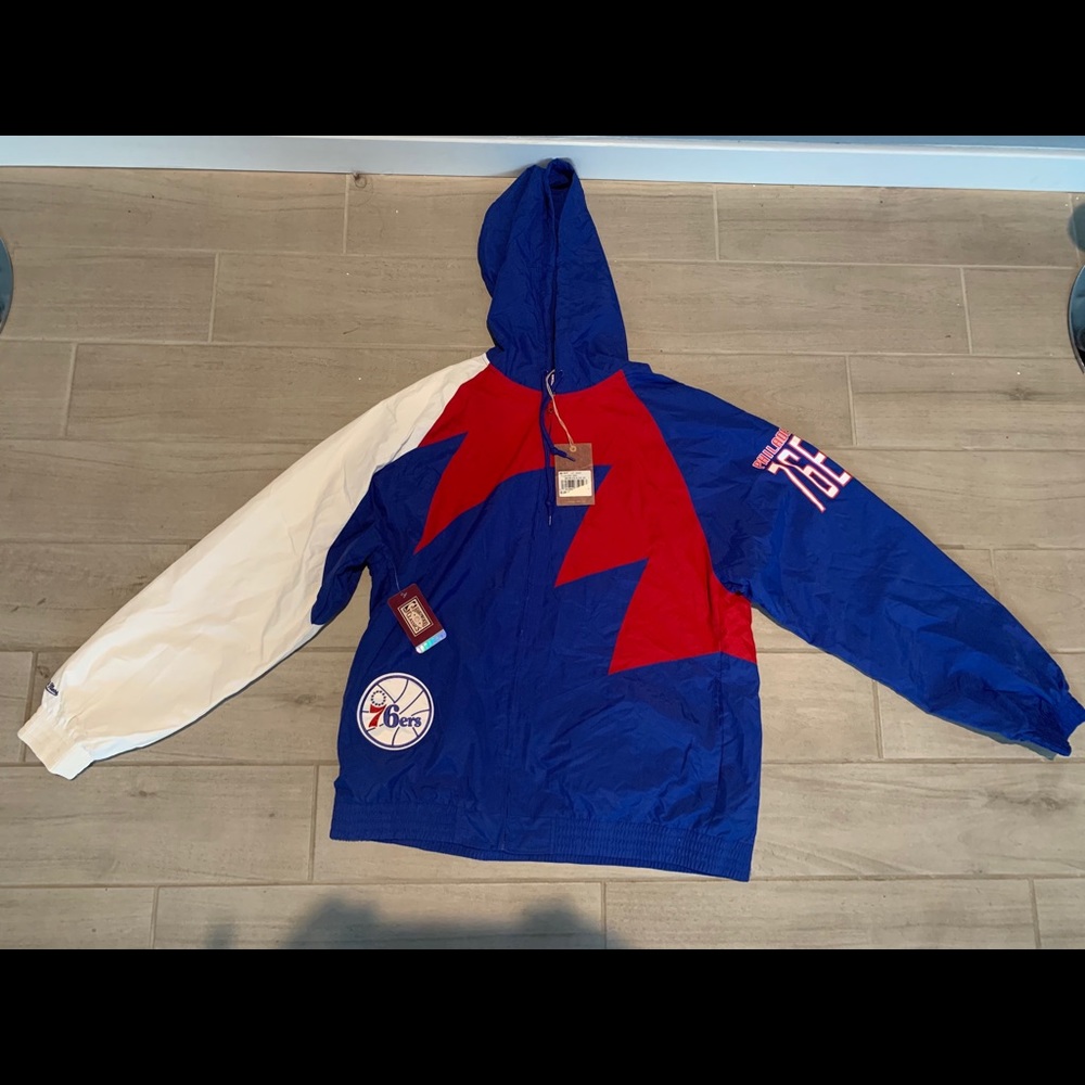 NBA philly 76ers rain jacket sz 2x